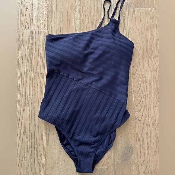 La Blanca Navy One Shoulder Linea Costa Swimsuit 18W NWOT - Picture 3 of 11
